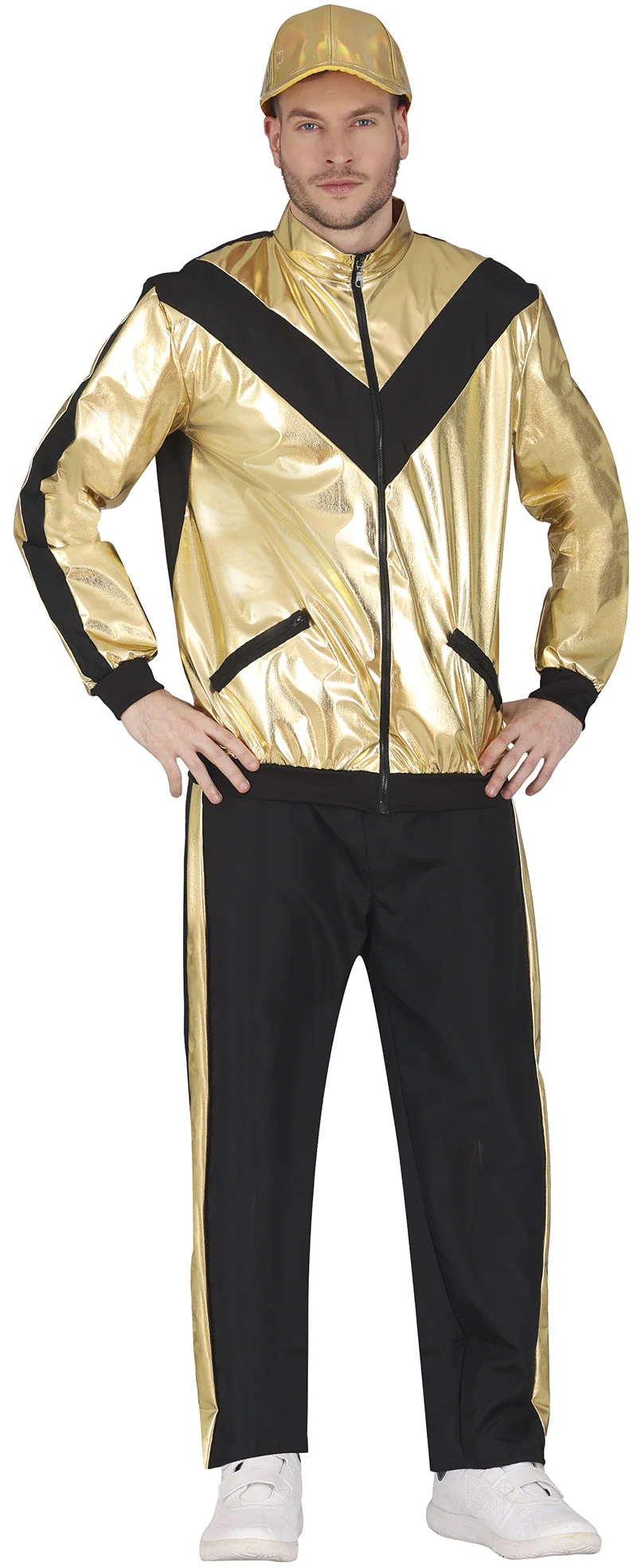 Gouden Trainingspak Heren – Fout Party Kostuum | Zwart & Goud