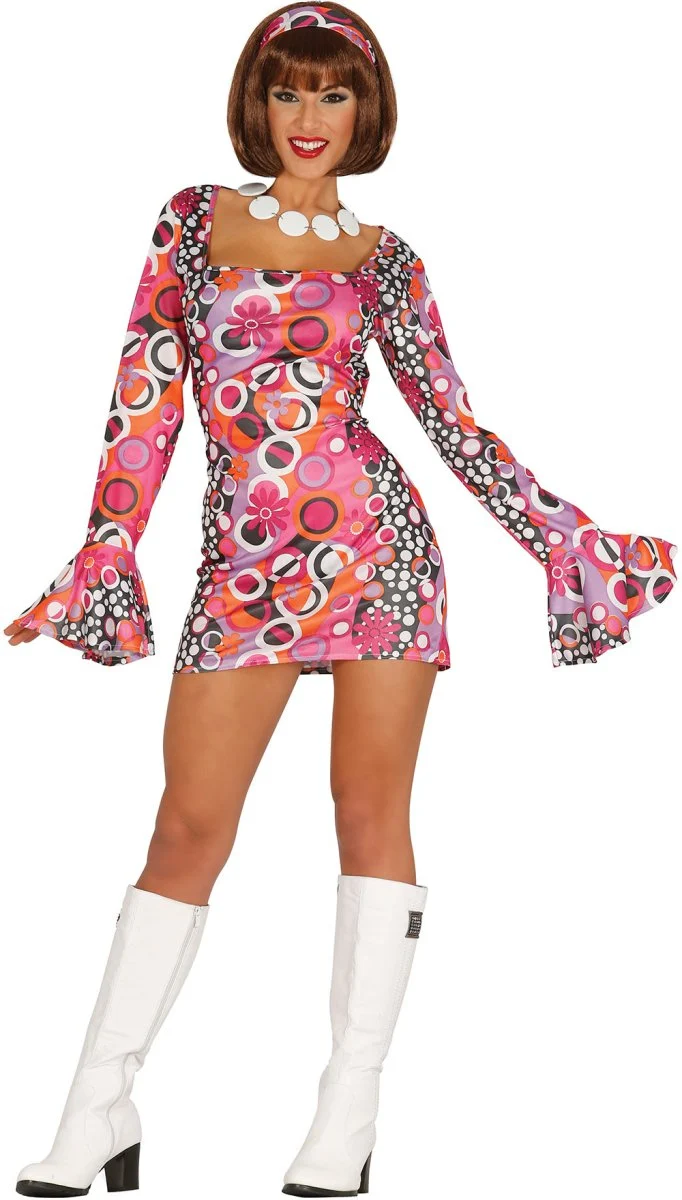 Disco Kostuum 70’s Dames – Jurk met Hoofdband | Retro Verkleedpak