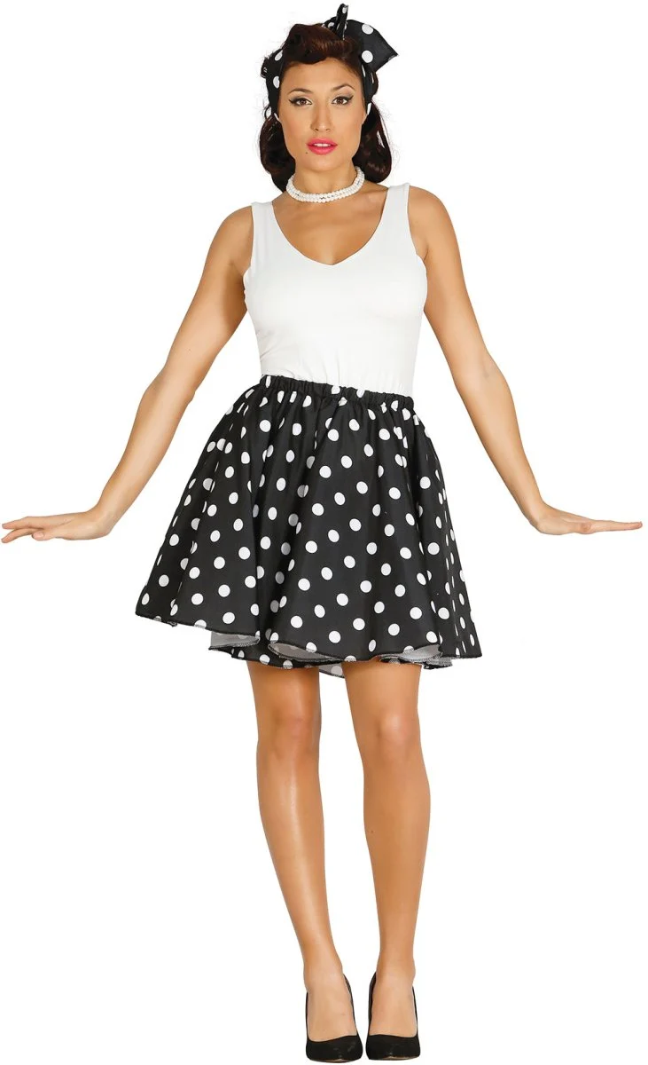 Grease Kostuum Dames – Zwart - Maat L 42/44| Jaren 50 Rock-’n-Roll Outfit