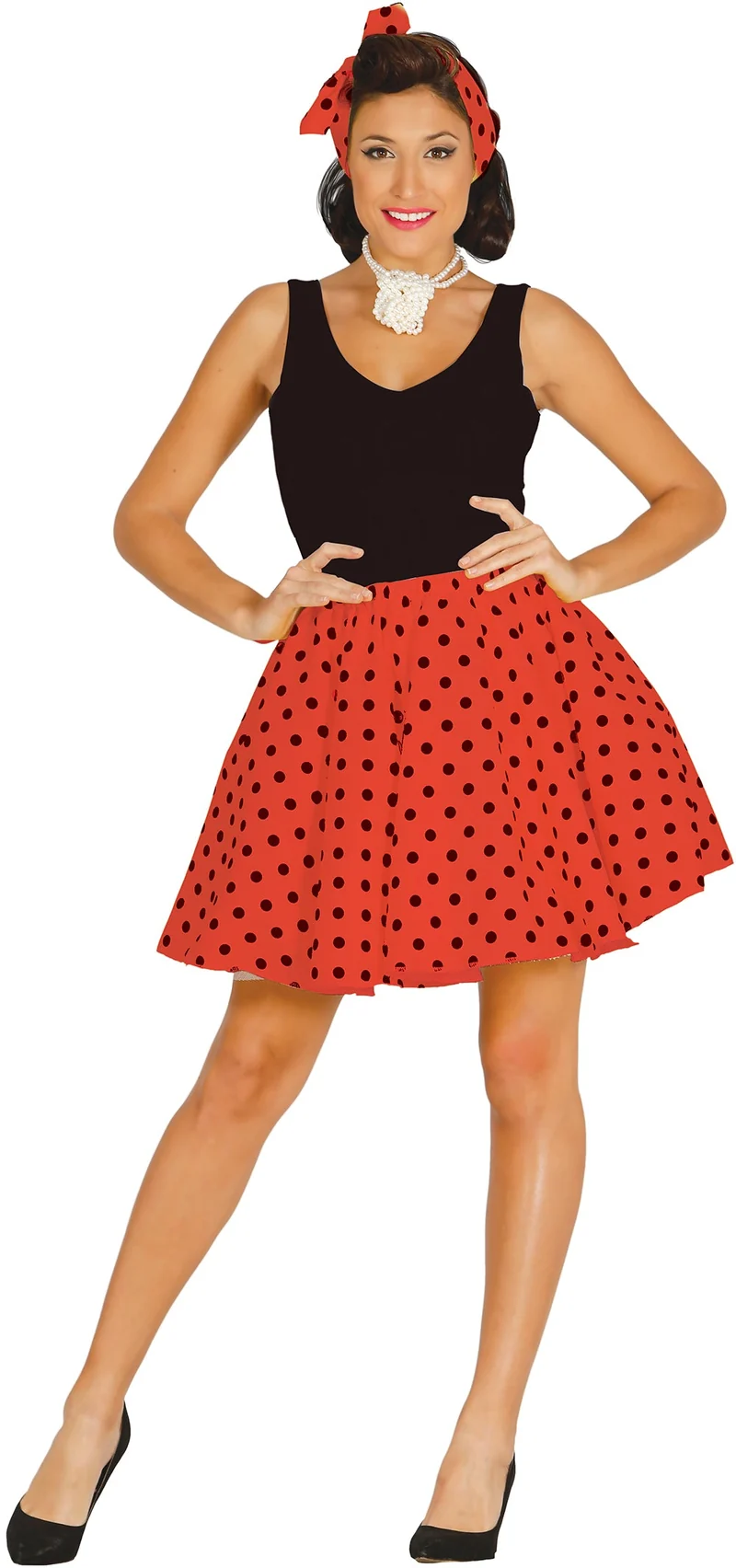 Grease Kostuum Dames – Rood - Maat L 42/44| Jaren 50 Rock-’n-Roll Outfit