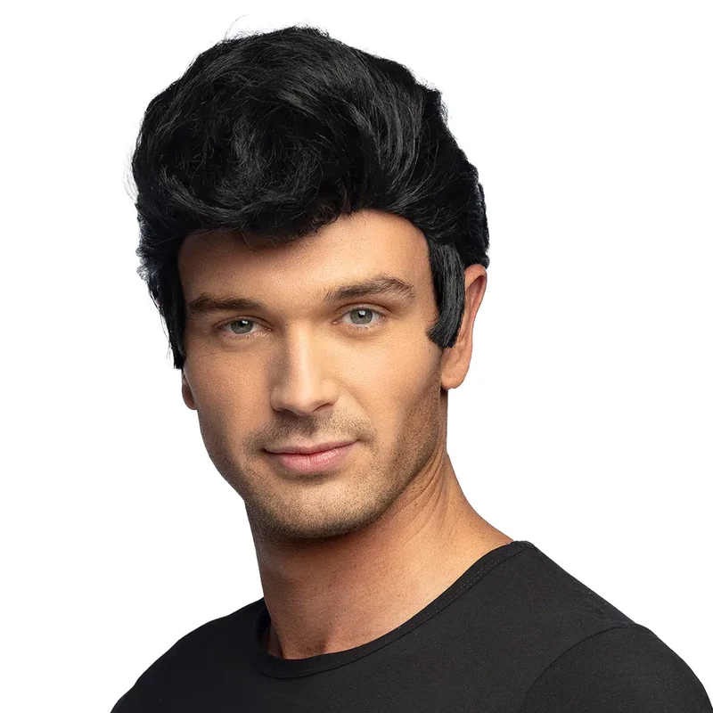 John Travolta Pruik – Grease Jaren 50 Look | Zwarte Herenpruik
