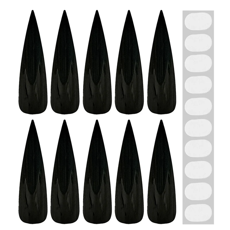 Halloween-Nagelaufkleber, schwarz, 10 Stück