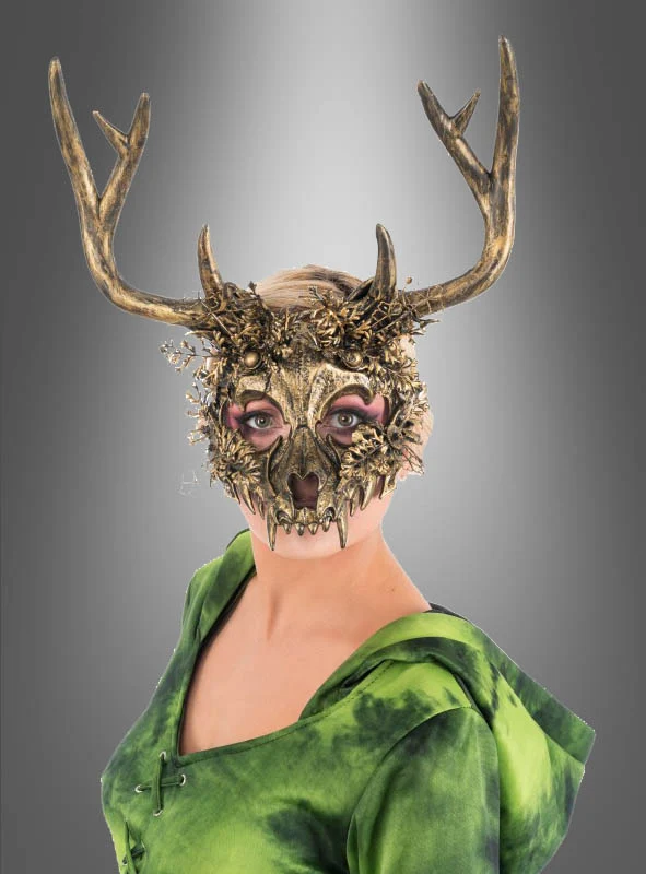 Goldene Skelett Hirschmaske Reh Geweih