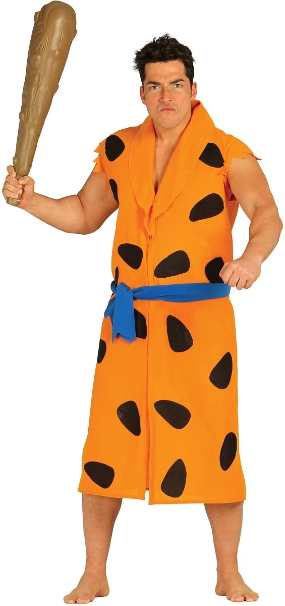 Fred Flintstone Kostuum Heren – Zwart/Oranje | Bedrock Verkleedpak
