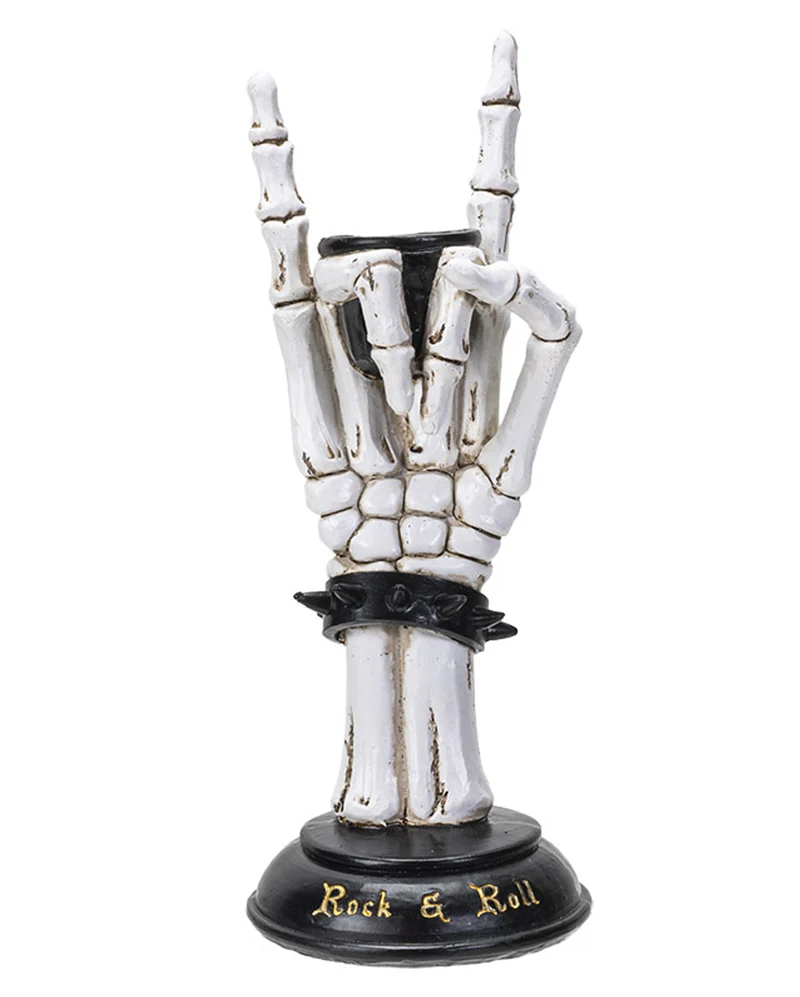 Rock On Skelett Hand Kerzenhalter 25cm