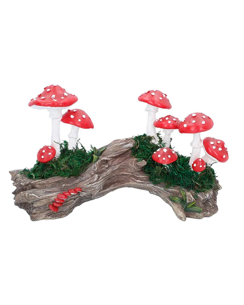 Knorriger Baumstamm mit Giftpilzen 23 x 15cm