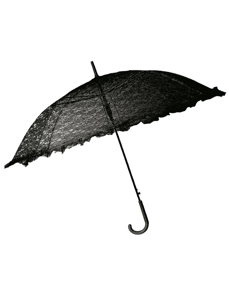 Gothic Sonnenschirm mit Spitze Schwarz