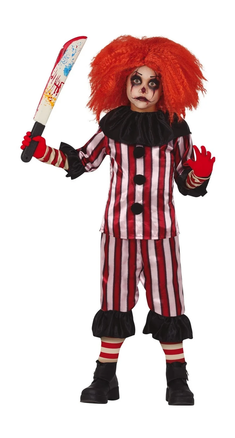 Halloween Clown Kostuum Kind – Rood Wit Horror Clown