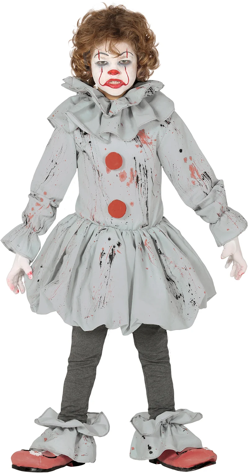 Grijze Horror Clown Kostuum Kind – Crazy Clown Halloween