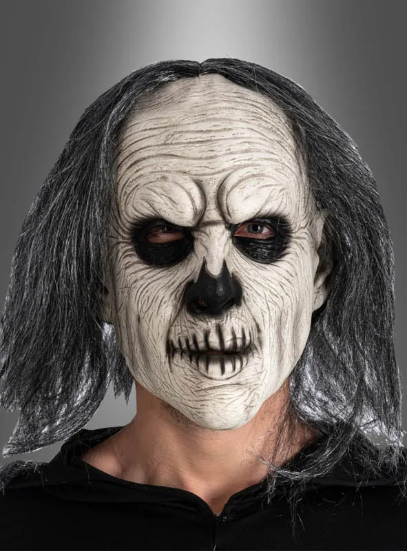 Gruseliger Mann Latex Maske mit Haaren