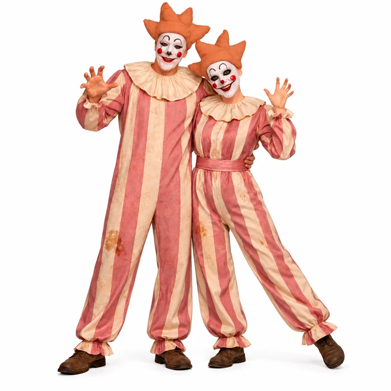 DUO DEAL - Vintage Clown Koppelkostuum – Circus Clown Kostuums voor Dames & Heren