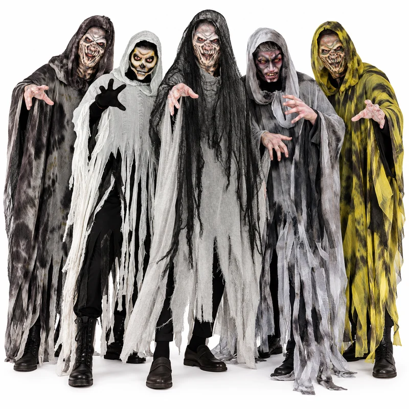 Halloween Groepsdeal - Horror Geesten - Groepskostuum 5 Personen – One Size