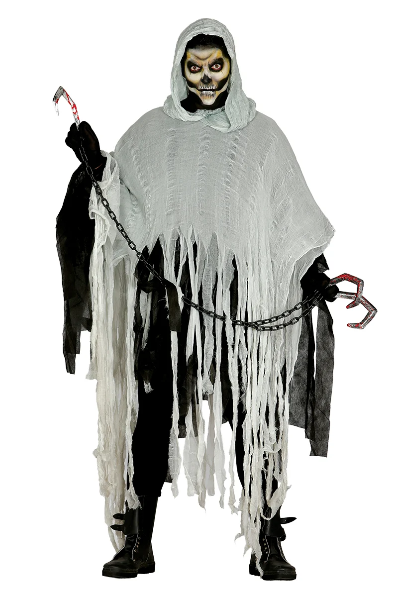 Horror Geest Kostuum – Enge Spook Tuniek met Capuchon - One Size