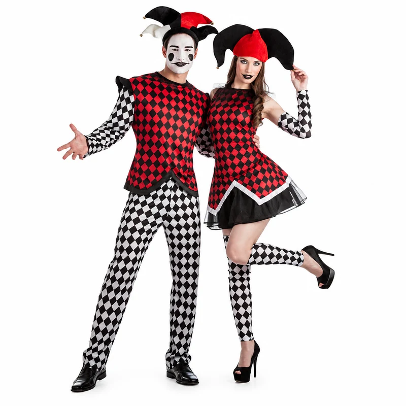 Harlekijn Duo Kostuum – Nar & Clown Kostuums voor Heren en Dames