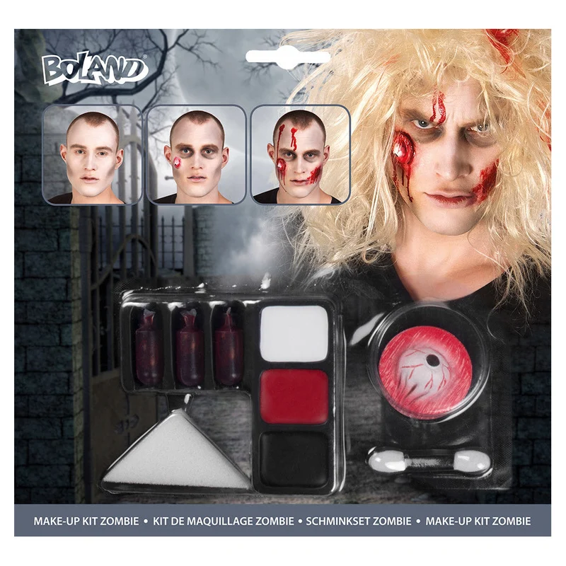 Zombie Schminkset met Nepbloedcapsules & Latex Wond