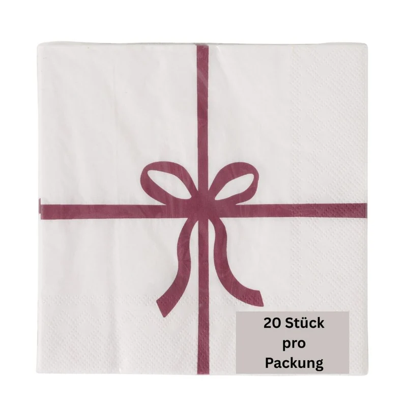 Papierservietten Geschenk weiß