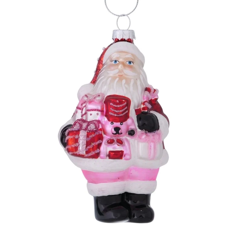 Dekohänger Weihnachtsmann hellrosa