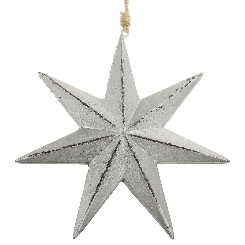 Holzstern Silber