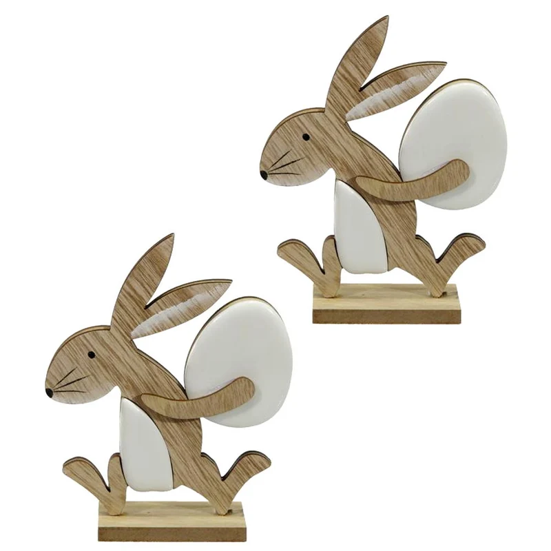Hase mit Keramik-Ei 2er Set