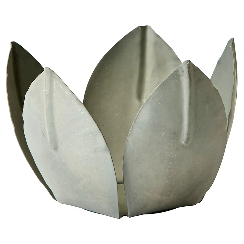 Teelichthalter Seerose schwarz/grau