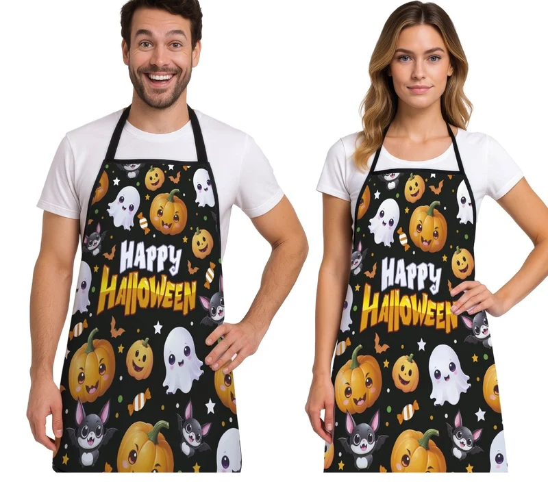 Halloween-Schürze, schwarz