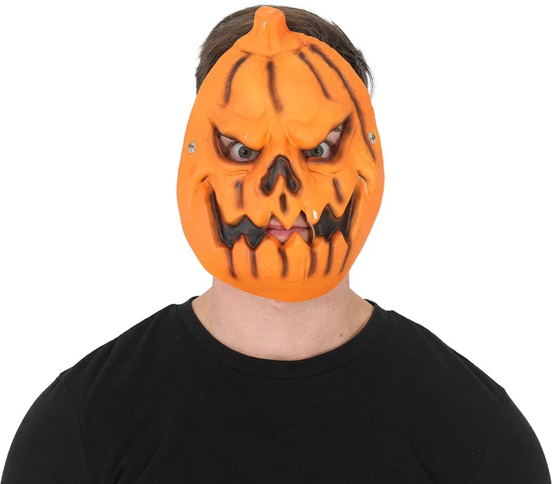 Halloween-Maske „Orangefarbener Kürbis“ aus Schaumstoff