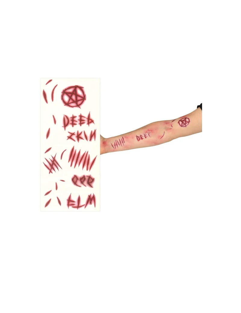 Dämonische Tätowierungen Tattoos Halloween rot