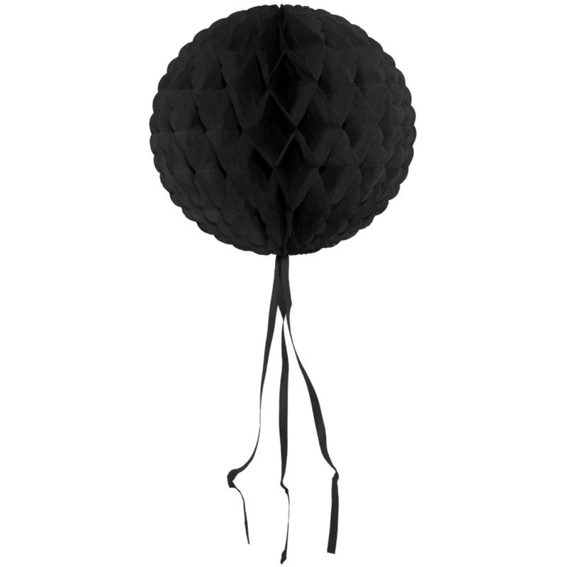 Wabenball Schwarz Fransen 30cm