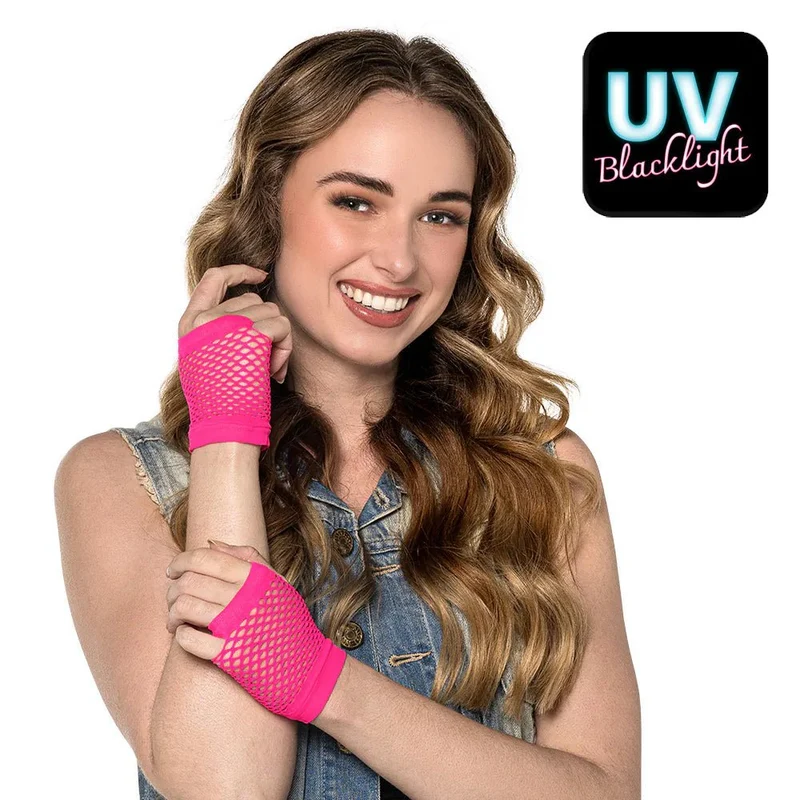 Fischernetz-Handschuhe, rosa