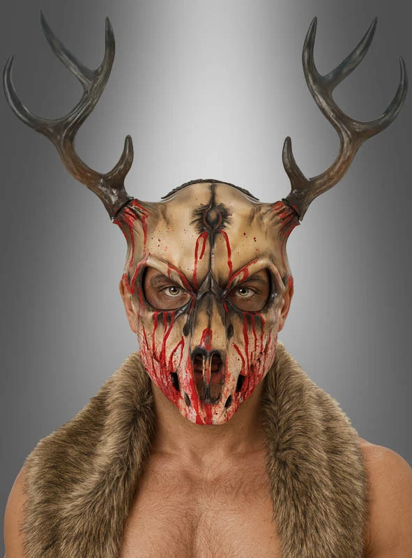 Blutiger Hirsch Skelett Maske