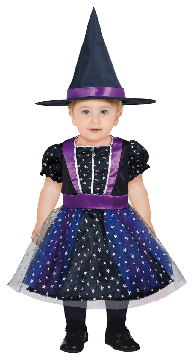 Hexenkleid Schwarz-Lila Baby