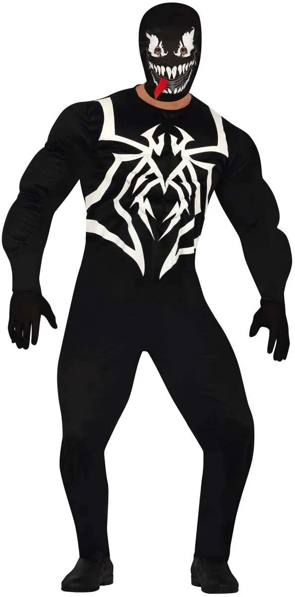 Halloween-Jumpsuit, schwarz, für Herren, gruselig