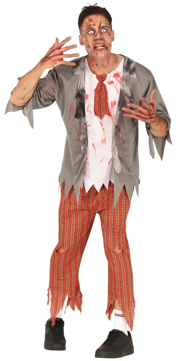 Zombie-Kostüm für Herren im Schuluniform-Stil