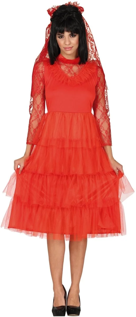 Halloween-Kleid, rot, für Damen