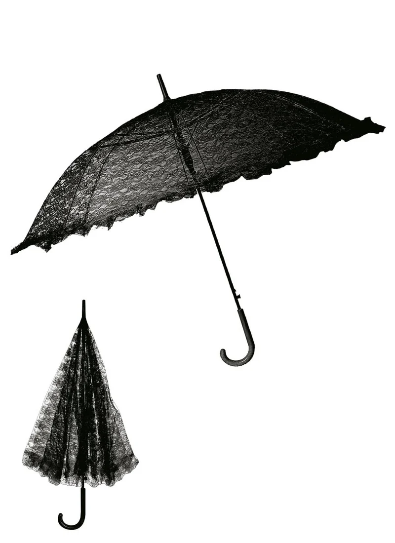 Schwarzer Regenschirm im Gothic-Stil
