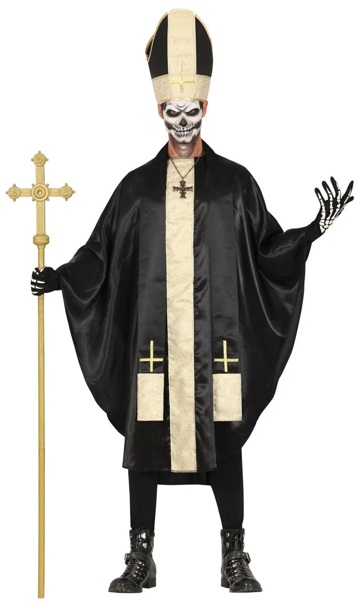 Papstkostüm Schwarz-Gold
