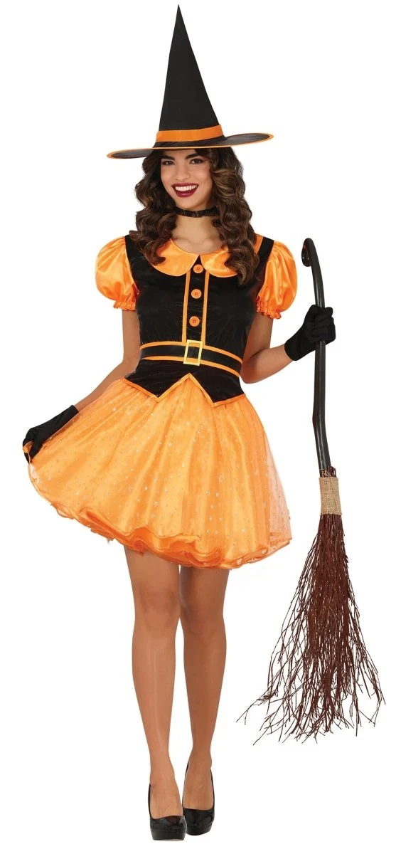 Hexenkleid, orange, für Damen