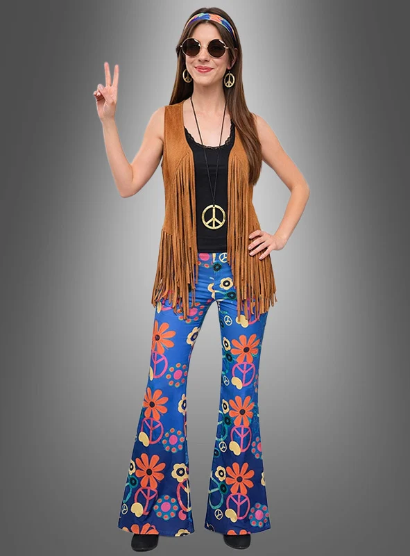 Hippie Kostüm Set Blue Peace