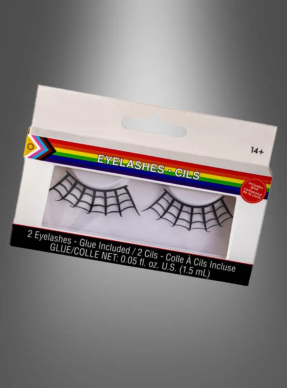 Schwarze Spinnennetz Wimpern selbstklebend