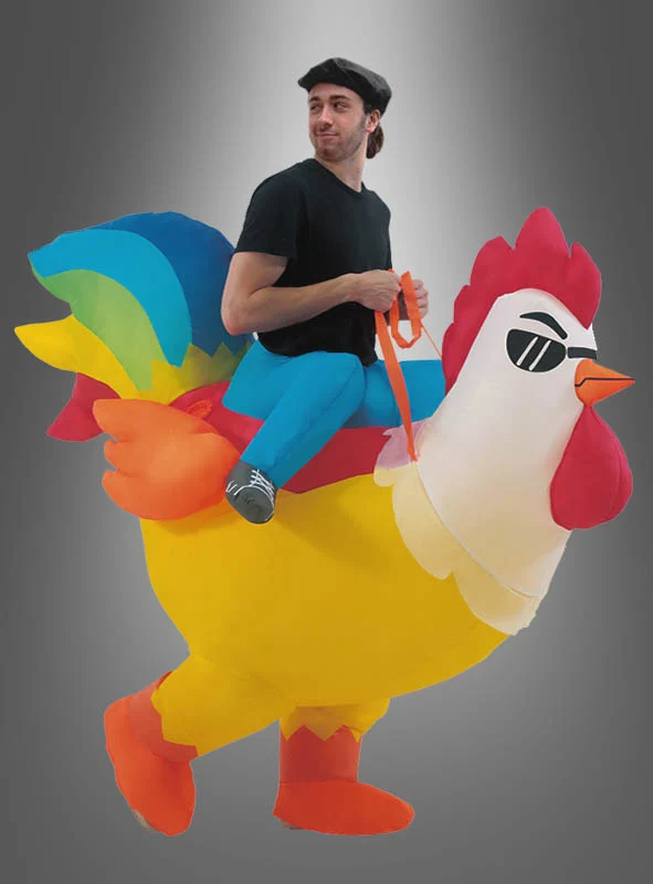 Huhn Kostüm aufblasbar mit Lüfter