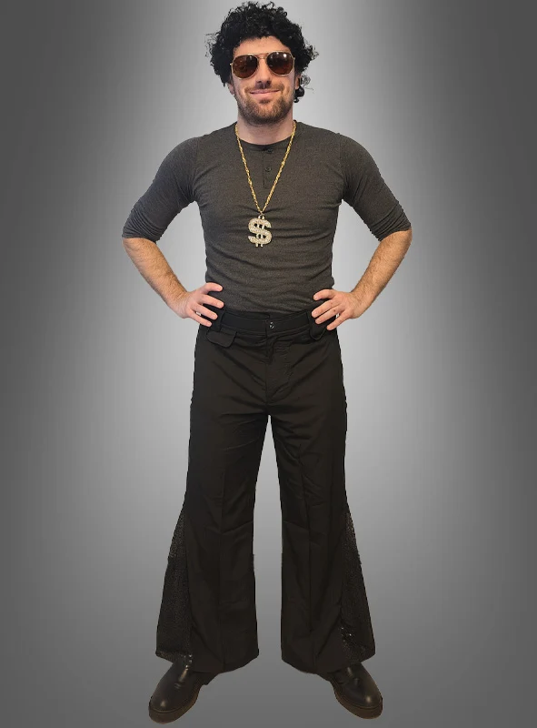 70er Disco Fever Set mit Schlaghose Herren