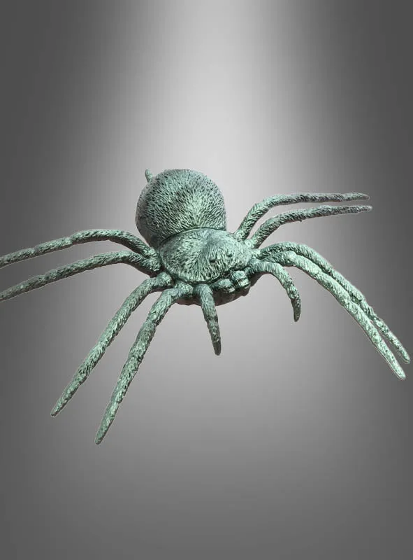 Spinne Halloween 23cm grün irisierend