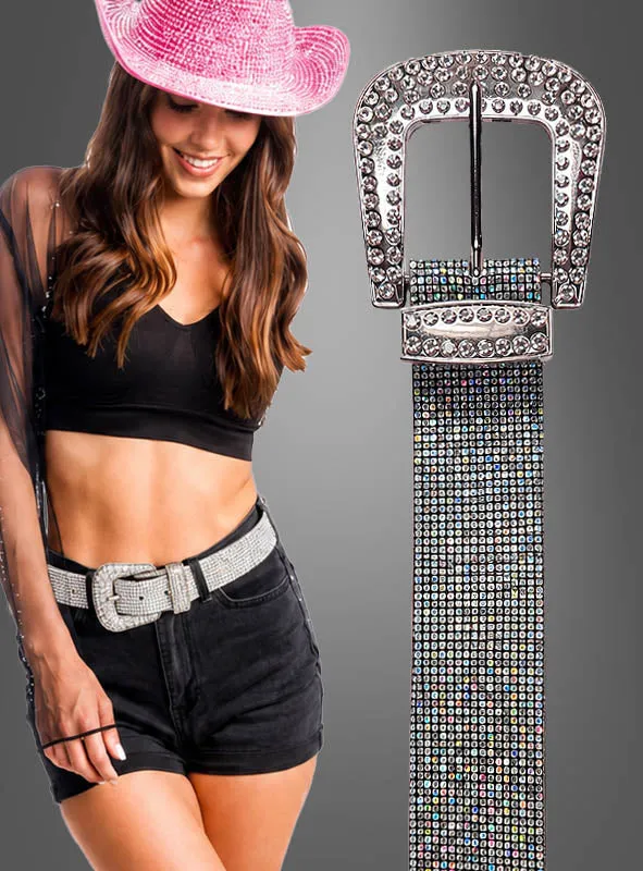 Funkelnder Gürtel mit Strass Schnalle