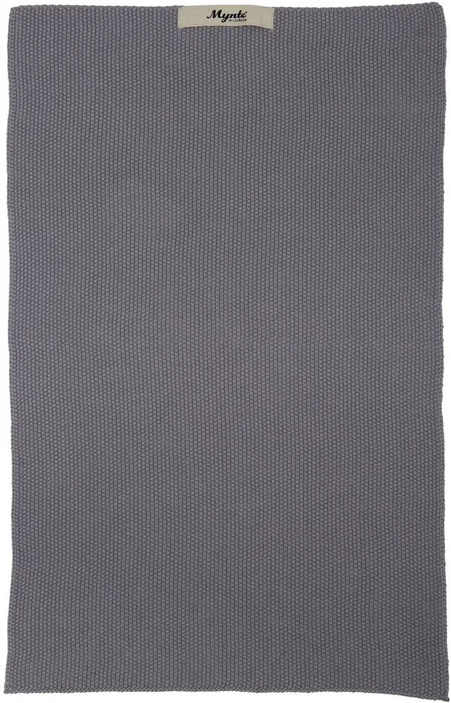 Ib Laursen Handtuch Mynte dunkelgrau gestrickt