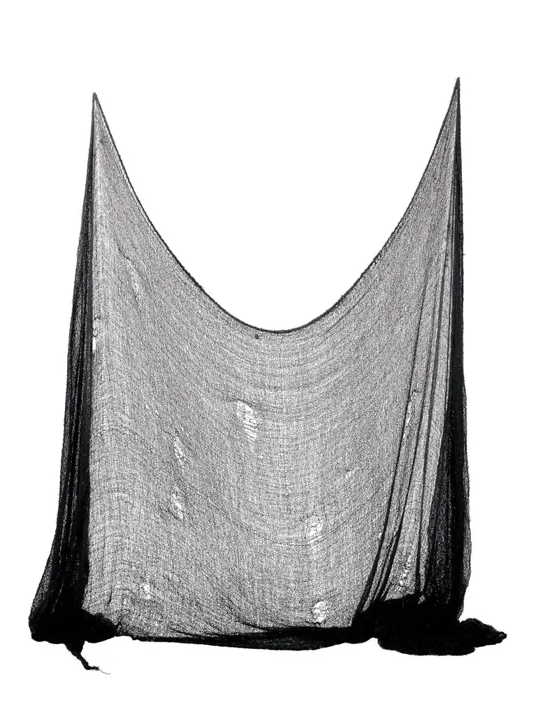Schauerliches Halloween-Dekorationstuch schwarz 75x300cm