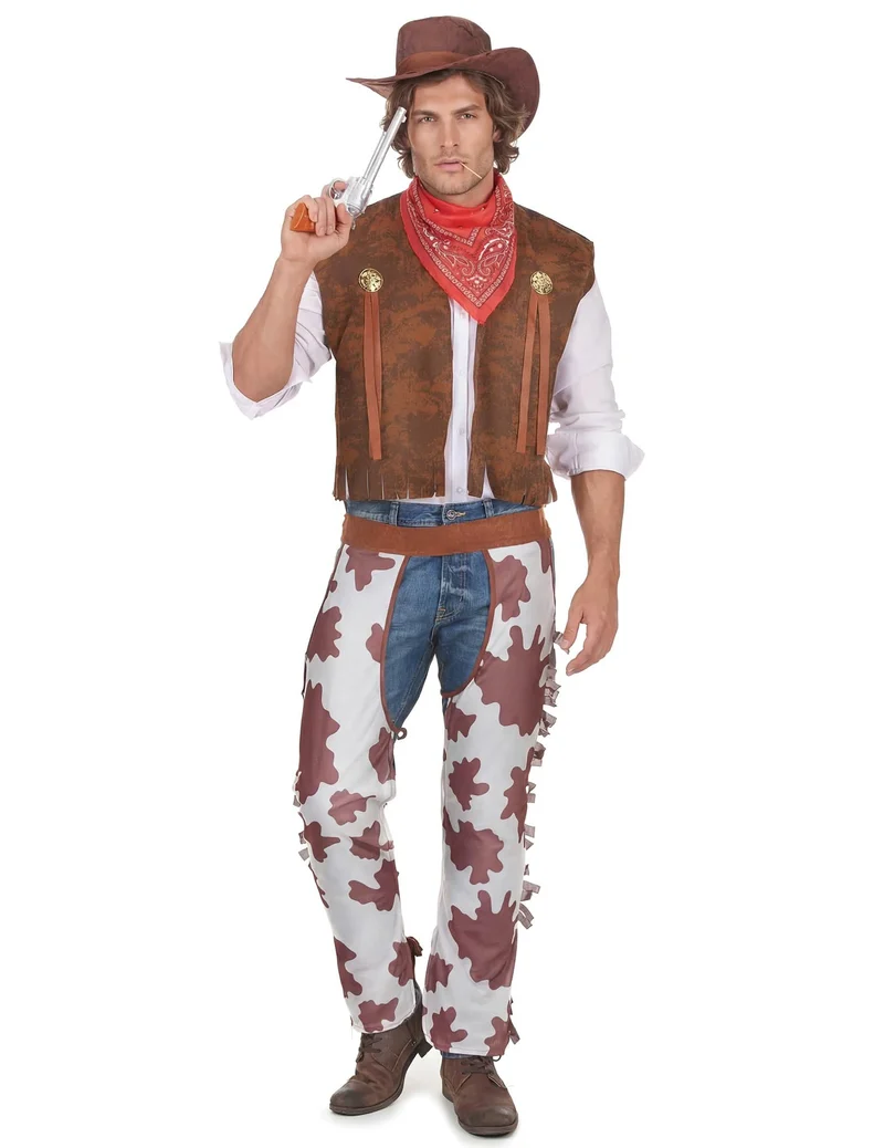 Cowboy-Kostüm für Herren braun-weiss