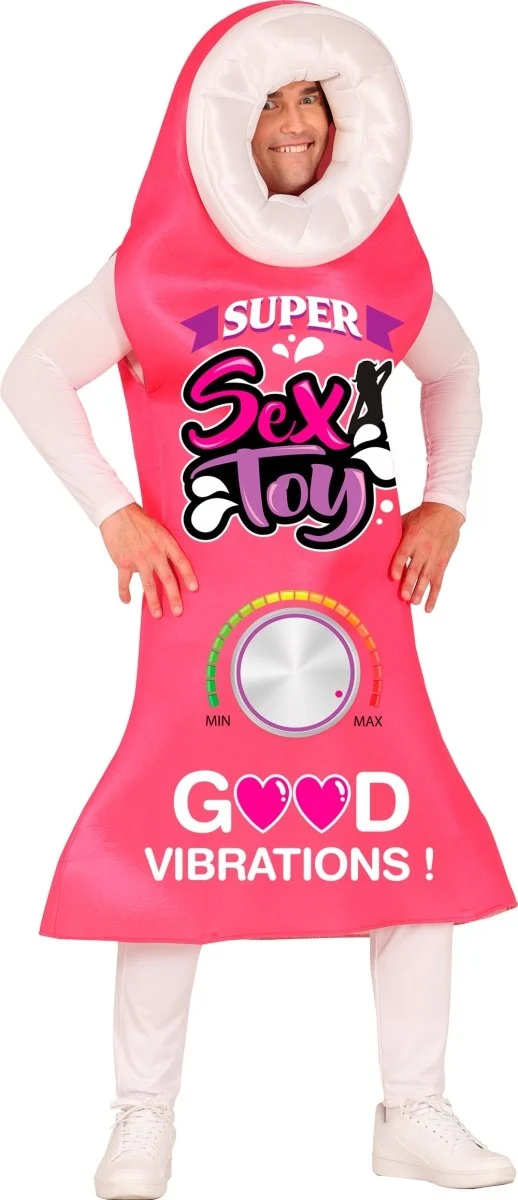 Vibrator / Satisfier Kostuum – Roze Opblaasbaar Pak met Luchtpomp