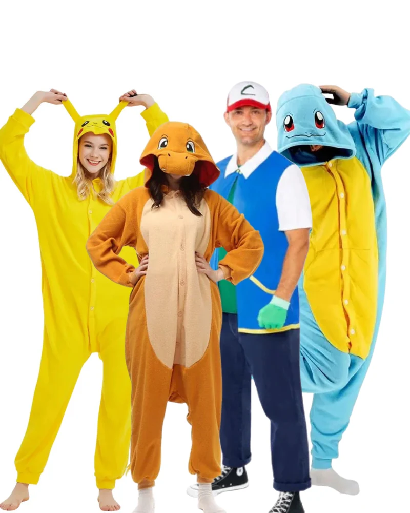 Kwartet Deal – Ash, Pikachu, Squirtle & Charmander | Pokémon Kostuumset