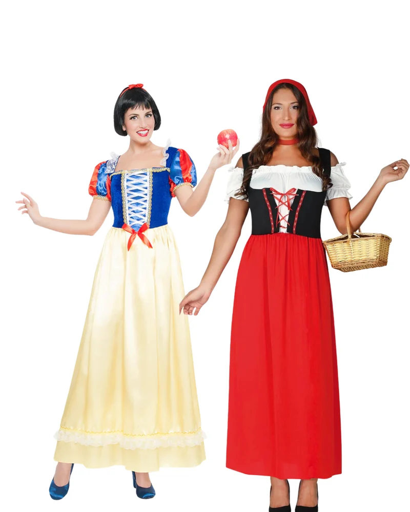 DUO DEAL: Sneeuwwitje + Roodkapje | Dames Sprookjes Kostuums
