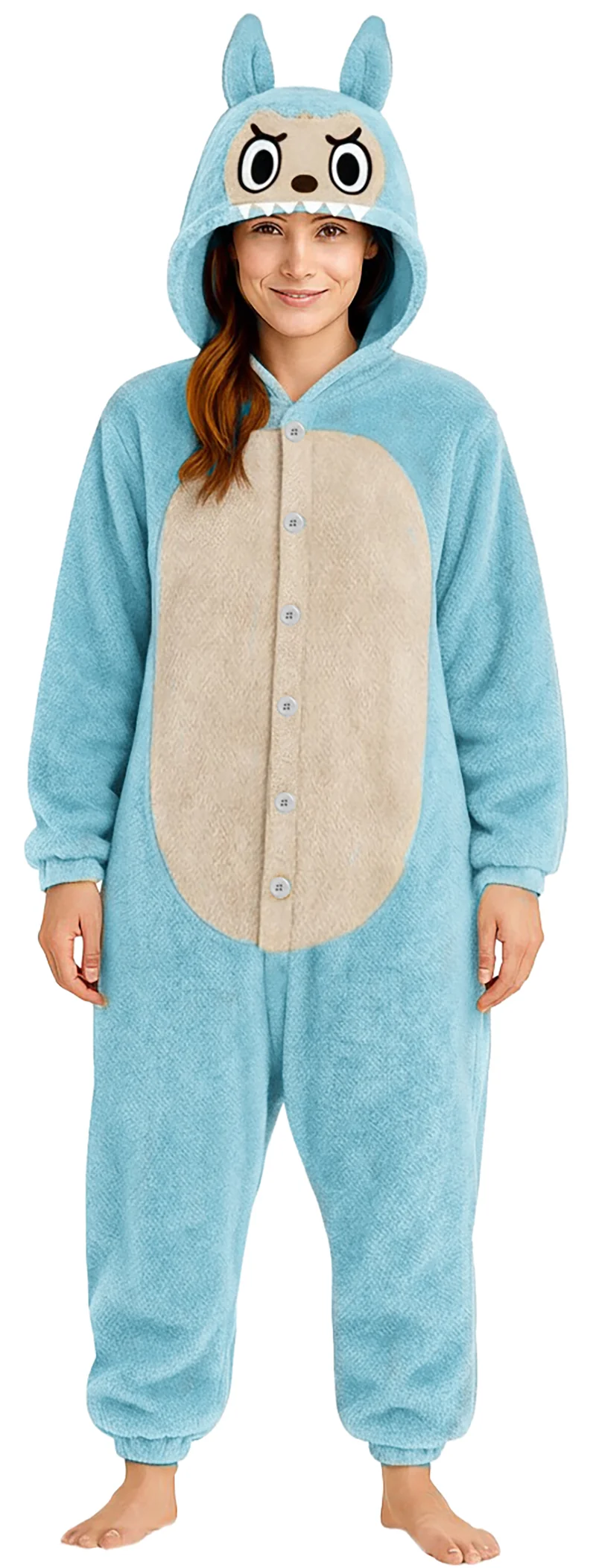 Labubu Pak - Onesie Dames – Maat L (42/44) – Blauw